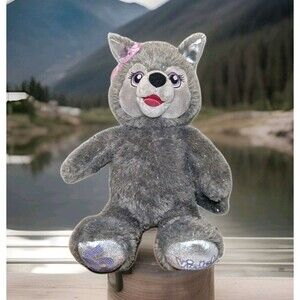 Build A Bear Violet The Wolf 25th Birthday 2019 Glitter 16-inch Great Wolf Lodge